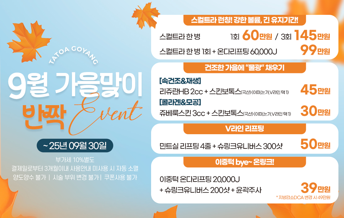 타토아 9월 반짝 이벤트